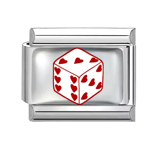 Italian bracelet plano - dado de corazones