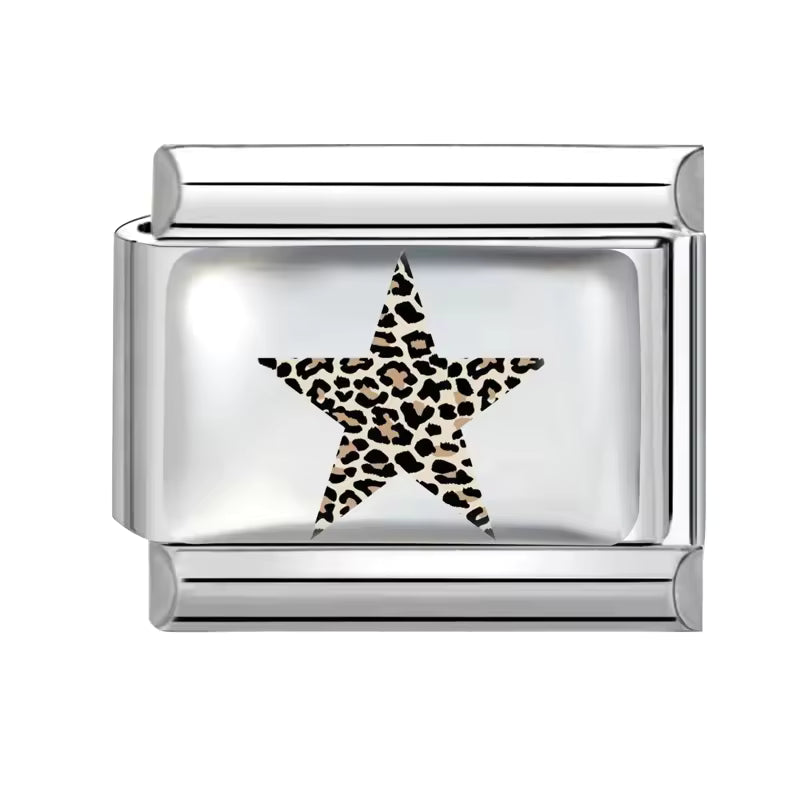 Italian bracelet plano - estrella animal print