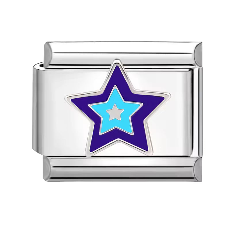 Italian bracelet plano - estrella azul