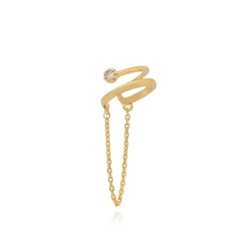 Ear cuff con cadenas