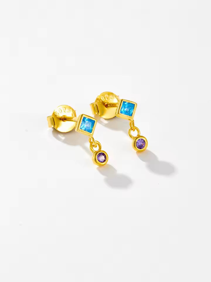 Stud multicolor - Plata de ley 925