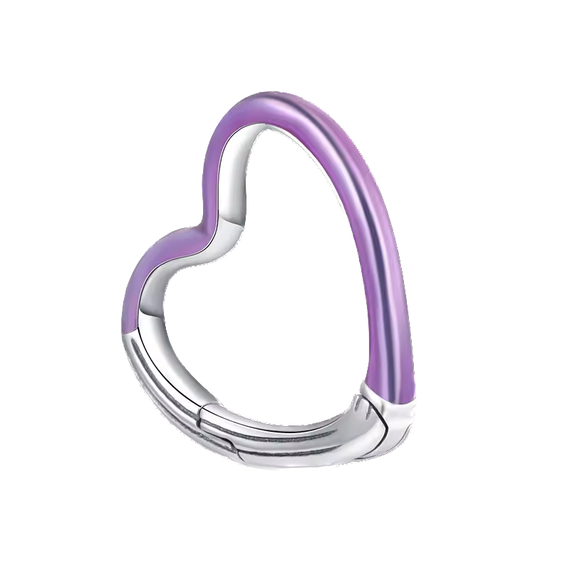 Mini charm de plata - eslabón de corazón