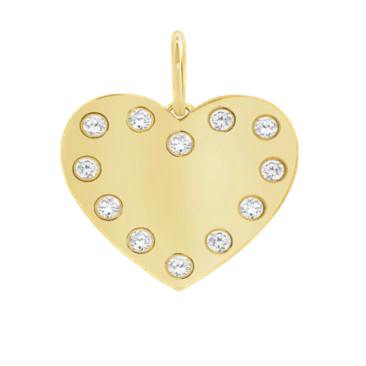 Dije de corazón con brillos