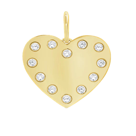 Collar de corazón con brillos