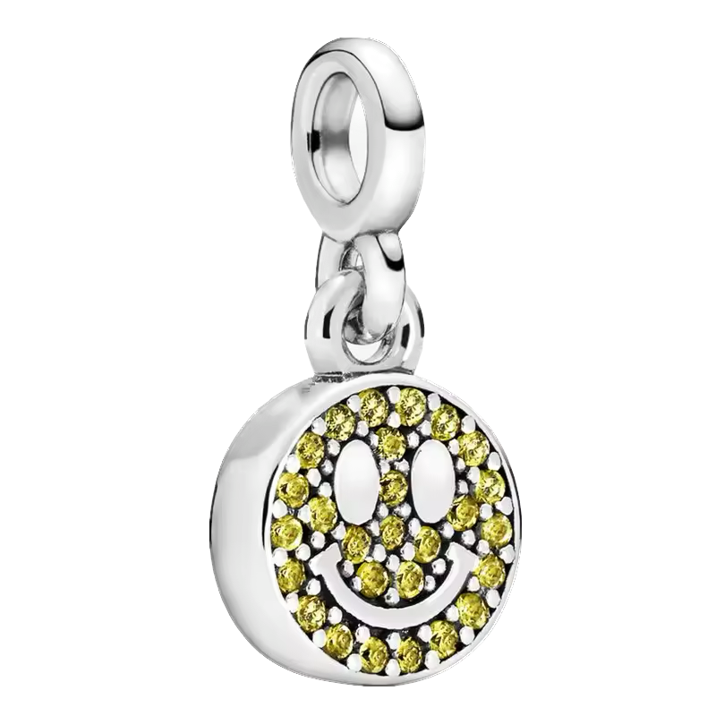 Mini charm de plata - carita feliz