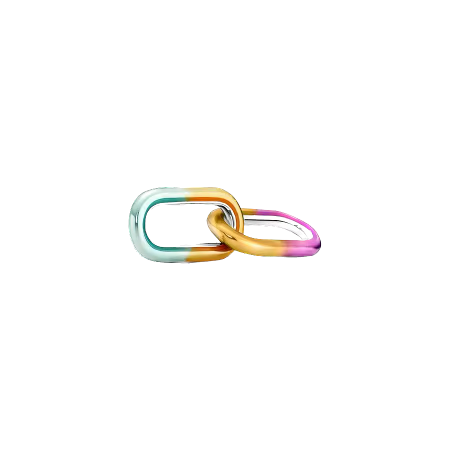 Mini charm de plata - eslabón metalizado