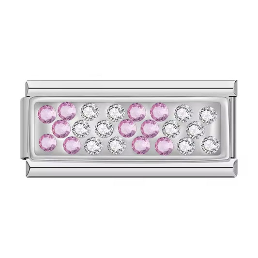 Italian bracelet charm especial - brillos rosados