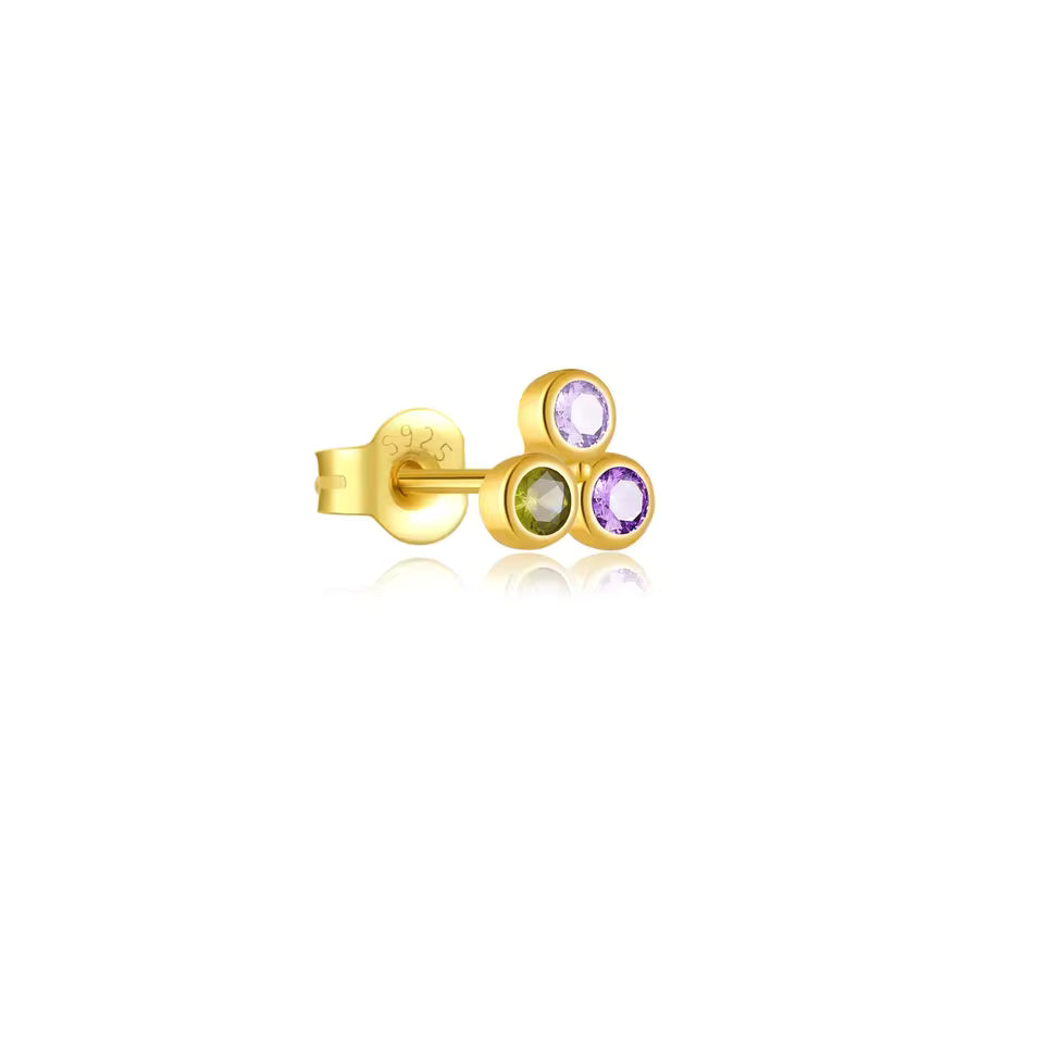 Stud multicolor - Plata de ley 925