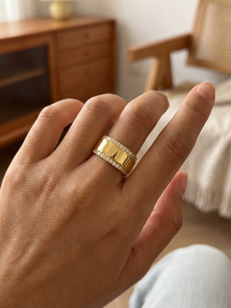 Anillo Halo Band - Plata de ley 925