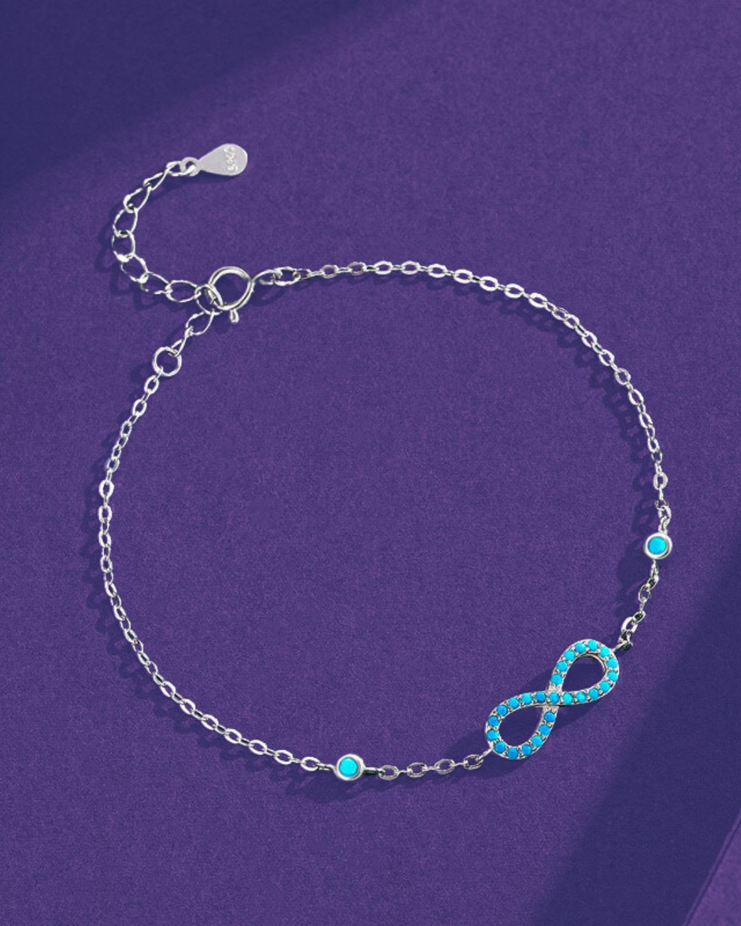 Pulsera infinito con turquesas - Plata de ley 925