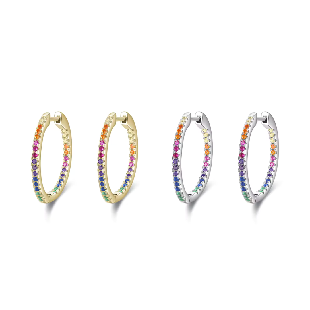Hoops multicolor - Plata de ley 925