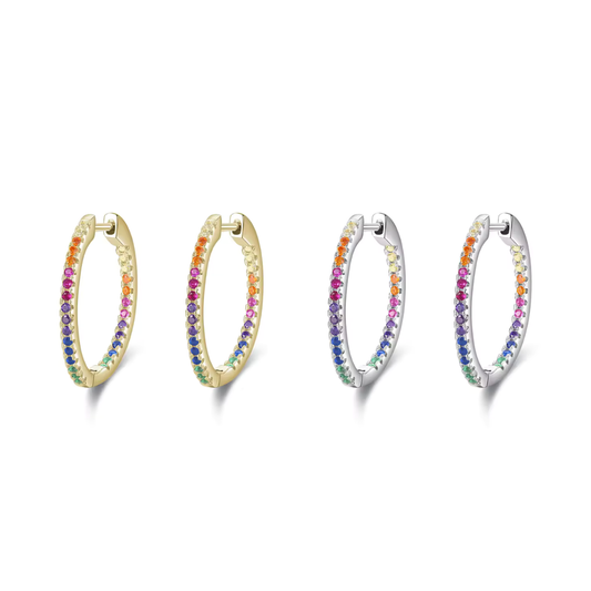 Hoops multicolor - Plata de ley 925