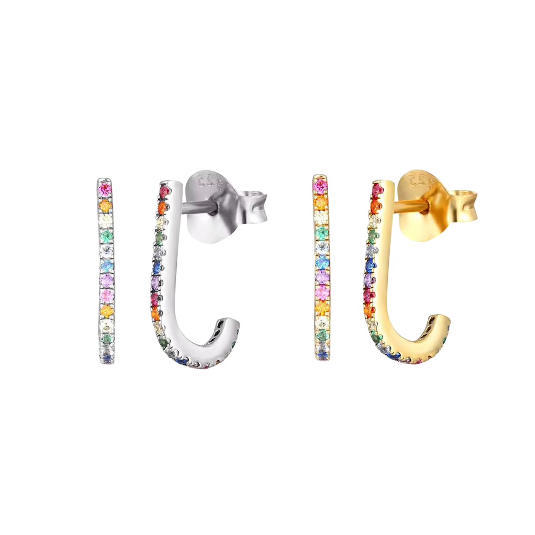 BLACK FRIDAY⚡️🖤 Zarcillos de cristales multicolor - Plata de ley 925