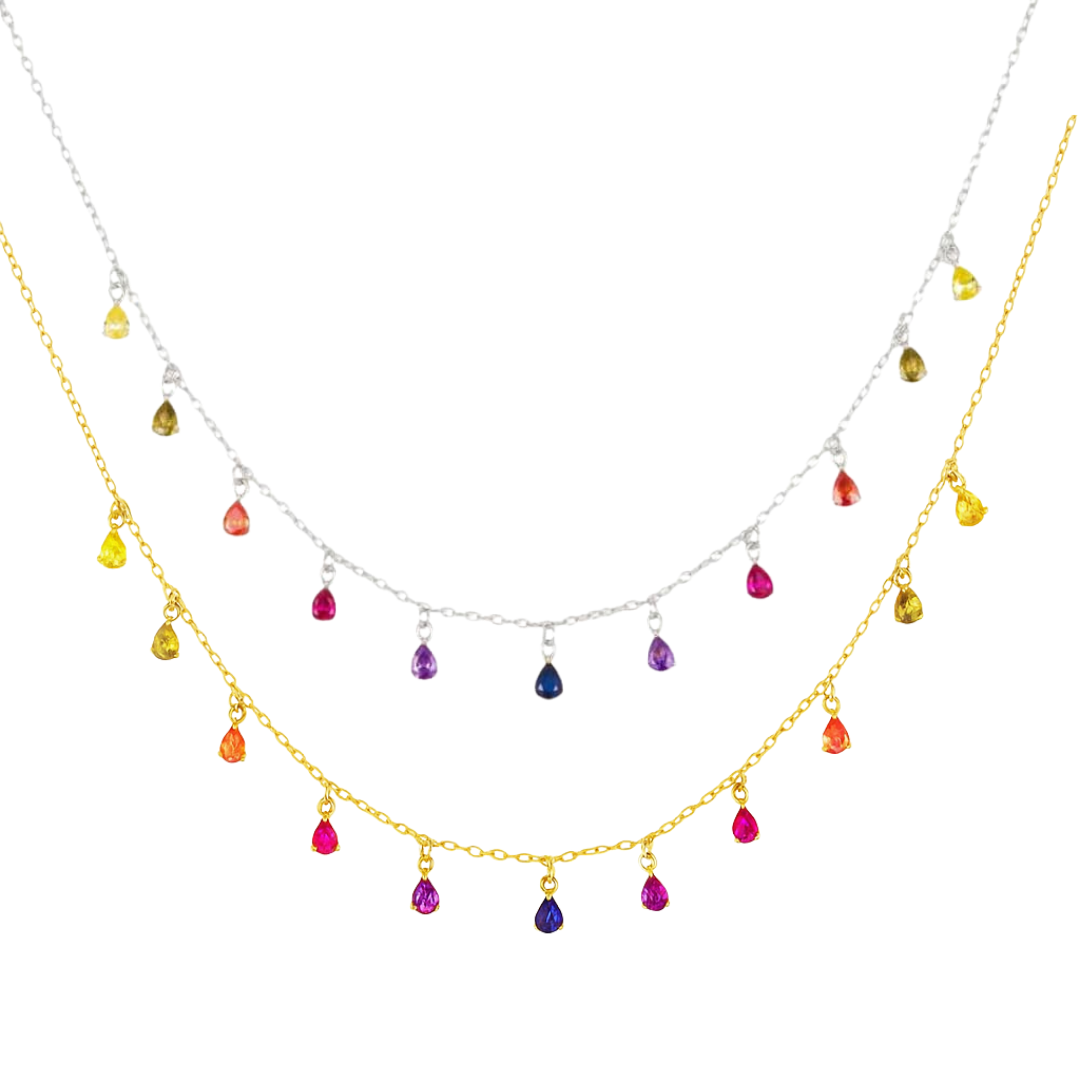 Collar Rainbow cristals - Plata de ley 925