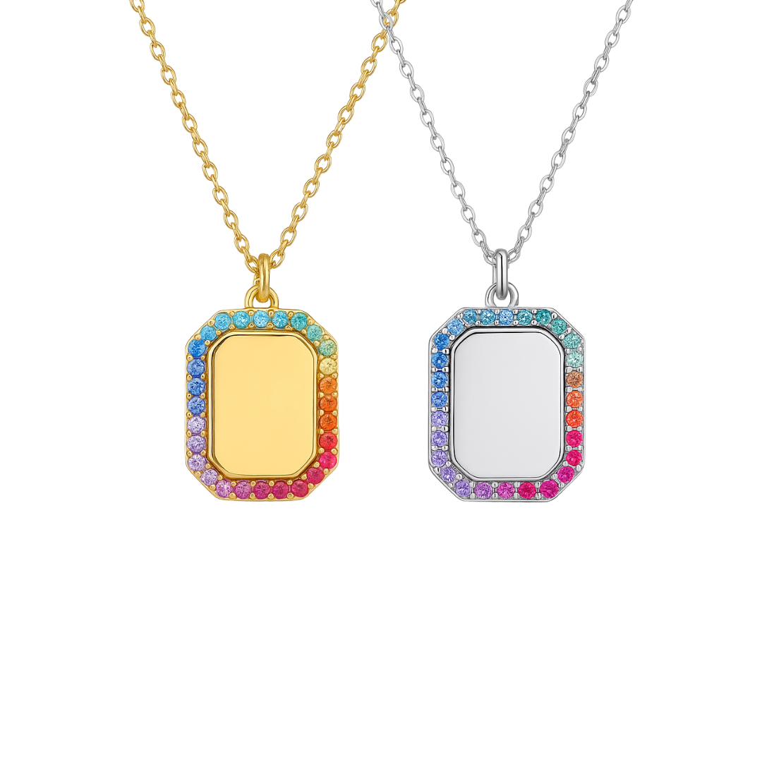 Placa rectangular para personalizar con láser - Rainbow Cuff