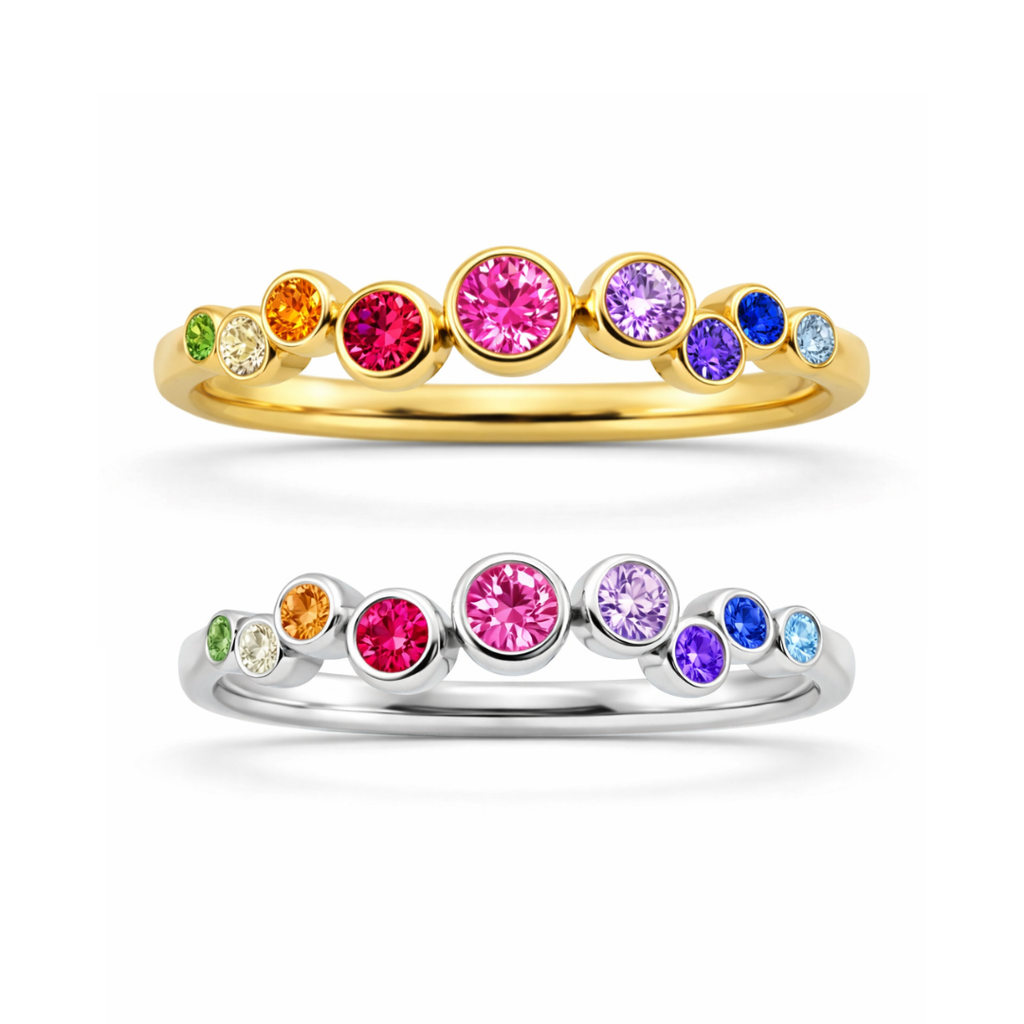 Spark Dots anillo multicolor - PLATA 925