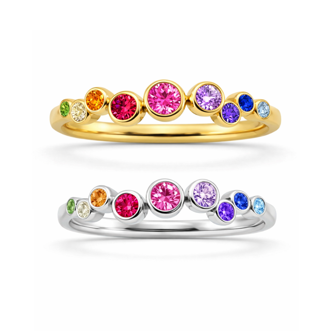 Spark Dots anillo multicolor - PLATA 925