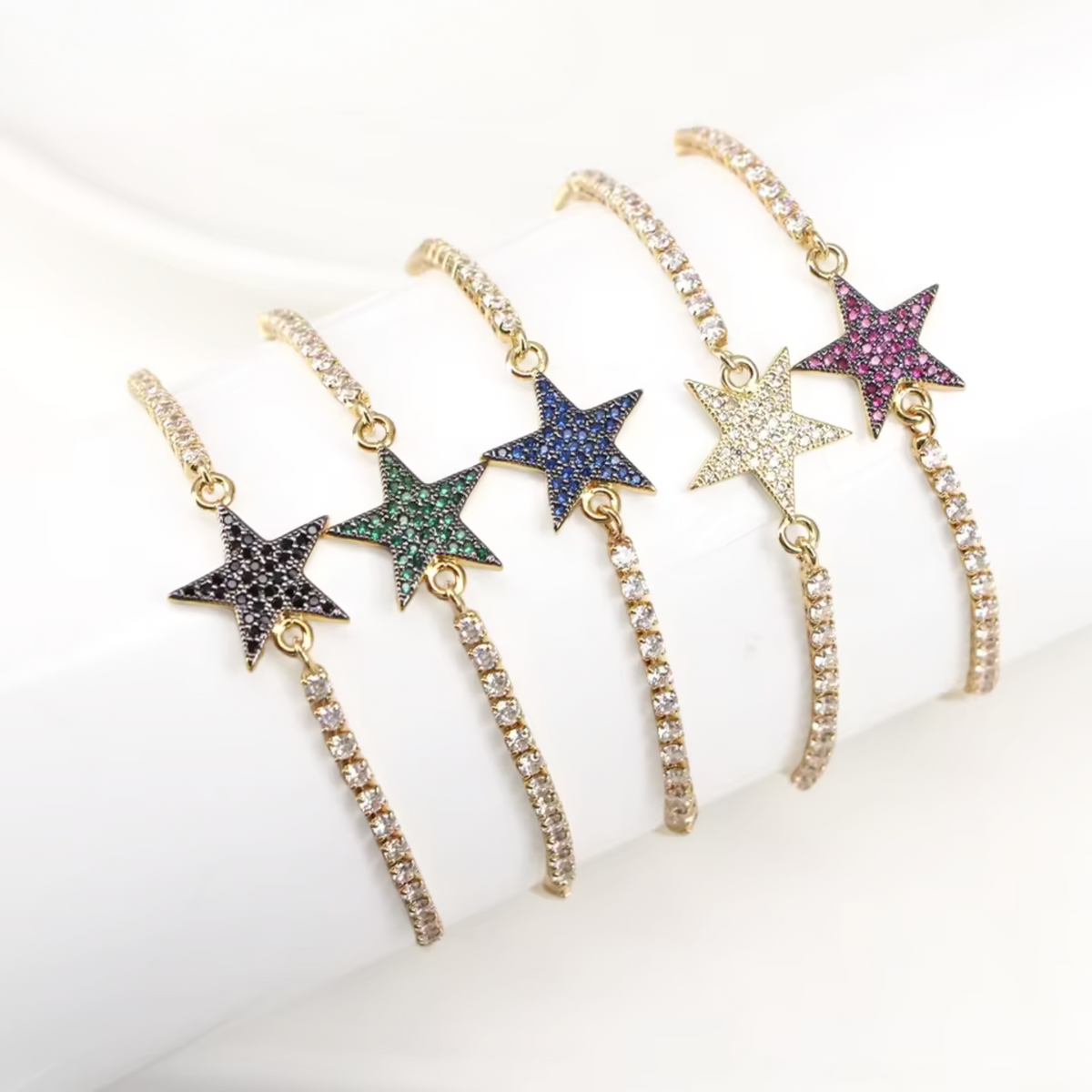 Pulseras de estrellas con brillos