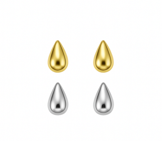 Zarcillos de gota - Baño de oro 18k y Plata de ley 925