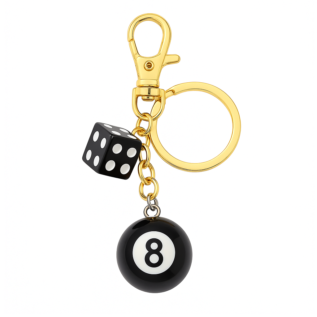 Llavero de bola 8 y dado
