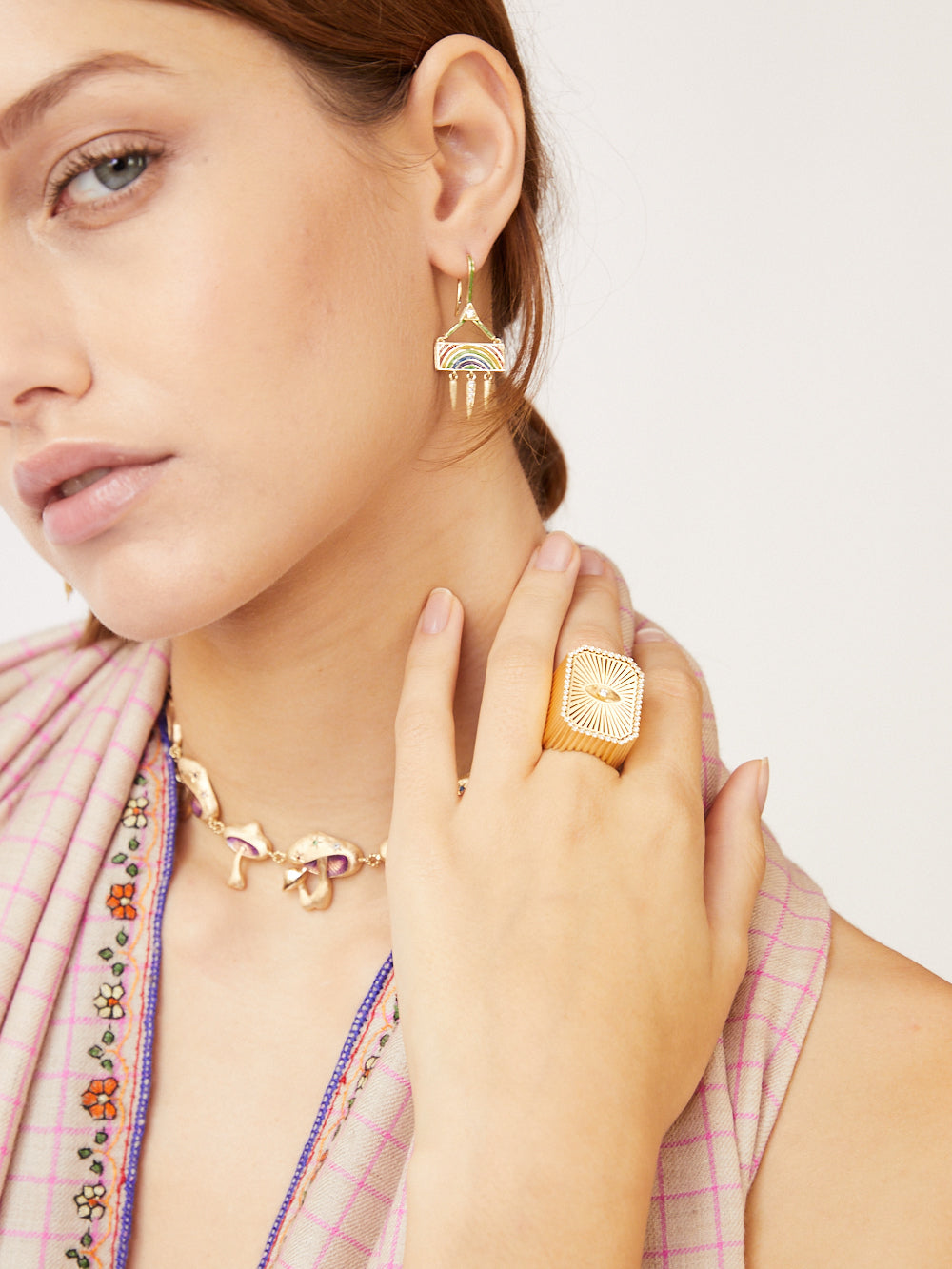 Tarot Ring - golden evil eye