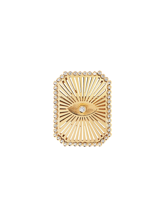 Tarot Ring - golden evil eye