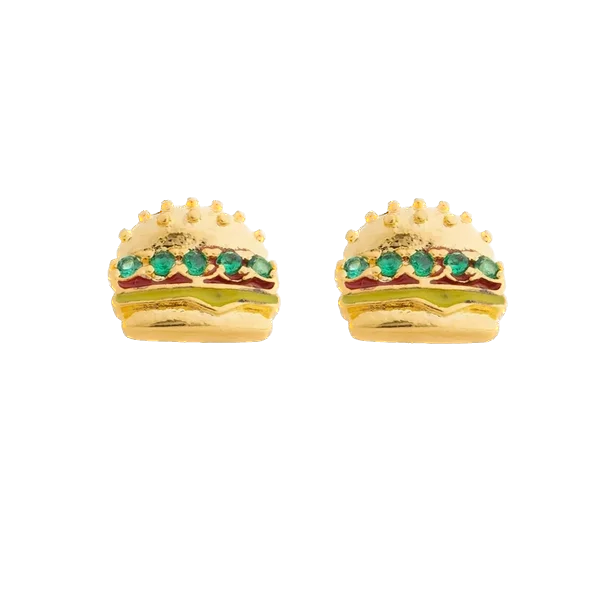 Stud hamburguesa individual - Plata de ley 925
