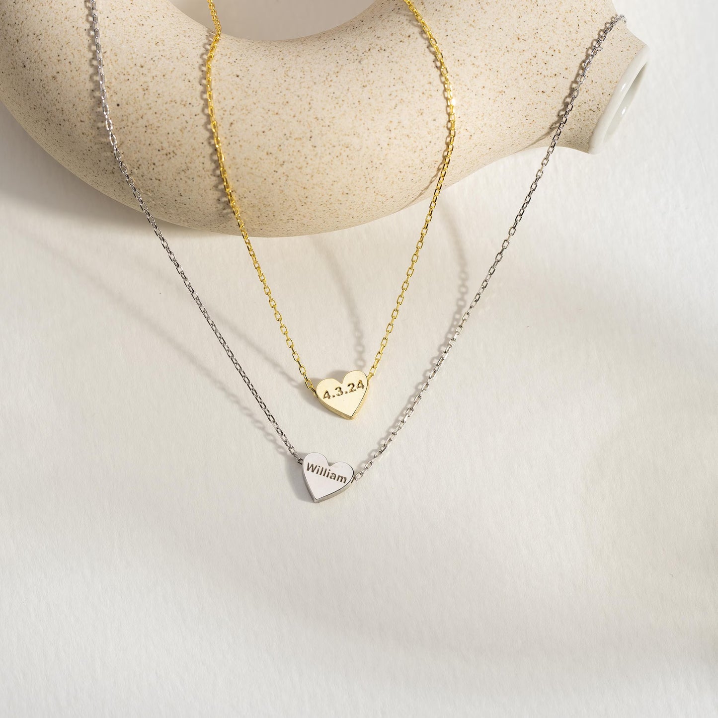 Collar de corazón para personalizar con láser