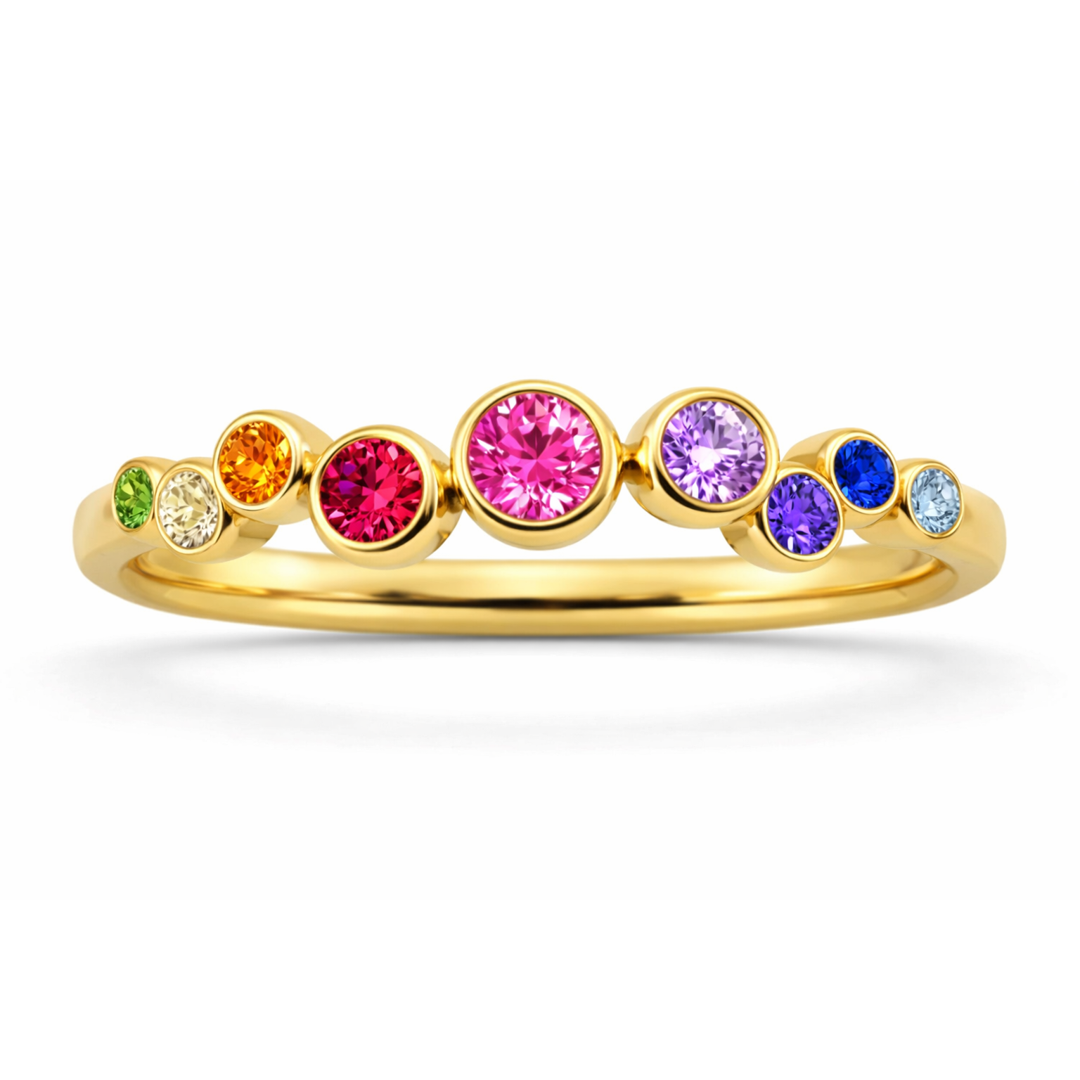Spark Dots anillo multicolor - PLATA 925